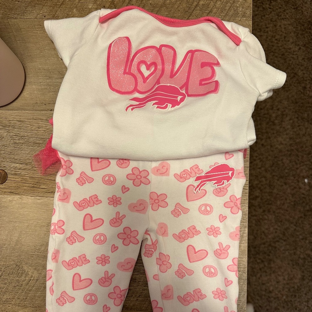 Buffalo Bills baby girl onesie and leggings